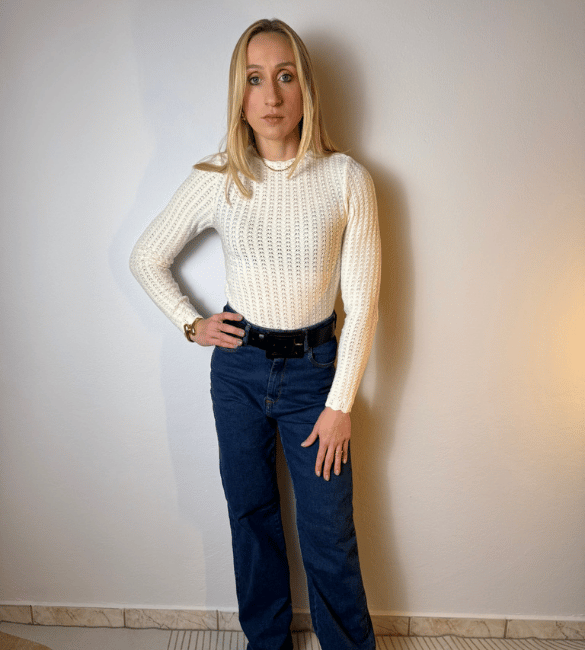 Blusa Tricot Bruna - Branca